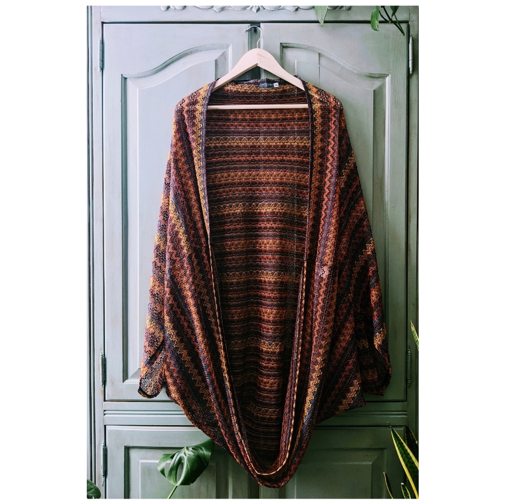 Rainbow Knit Poncho style Cardigan